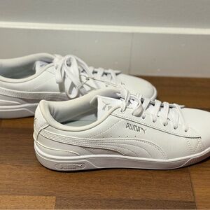 Puma White Low-Top Leather Sneakers
